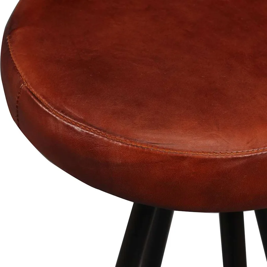 Ensemble de bar 5 pcs Bois massif recyclé et cuir véritable - 13
