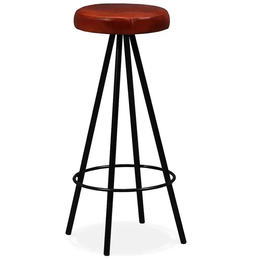 Ensemble de bar 5 pcs Bois massif recyclé et cuir véritable - 16