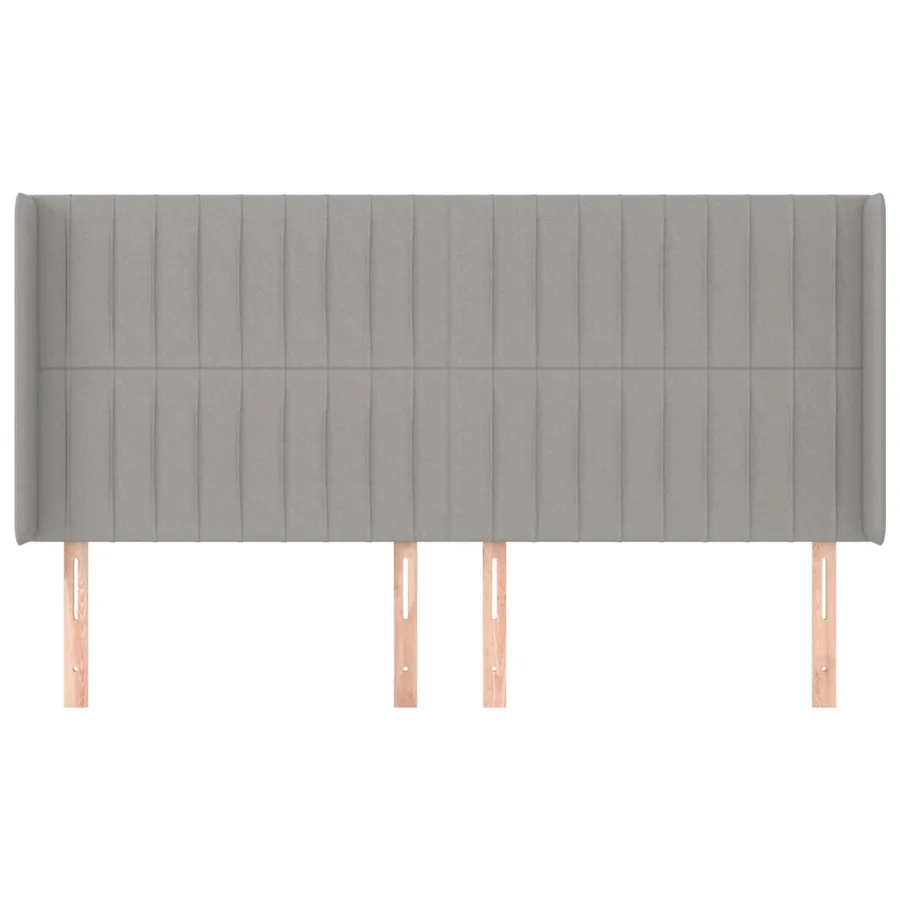 Tête de lit avec oreilles Gris clair 163x16x118/128 cm Tissu - 3