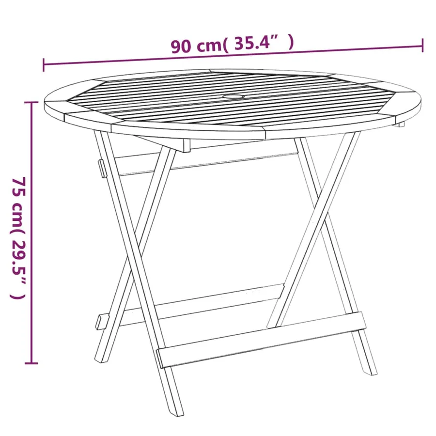 Ensemble à manger de jardin 5 pcs Bois d'acacia solide - 12