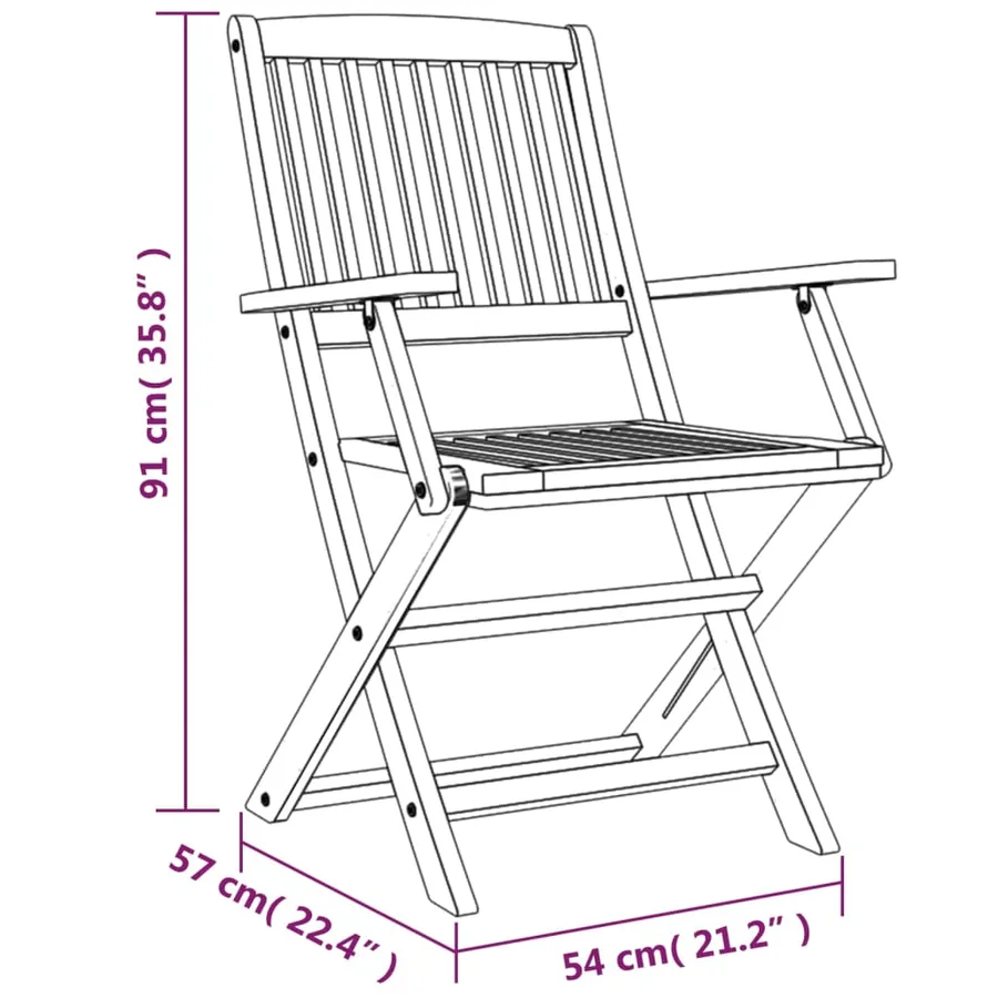 Ensemble à manger de jardin 5 pcs Bois d'acacia solide - 13