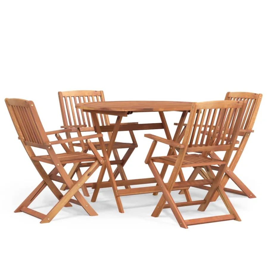 Ensemble à manger de jardin 5 pcs Bois d'acacia solide - 2