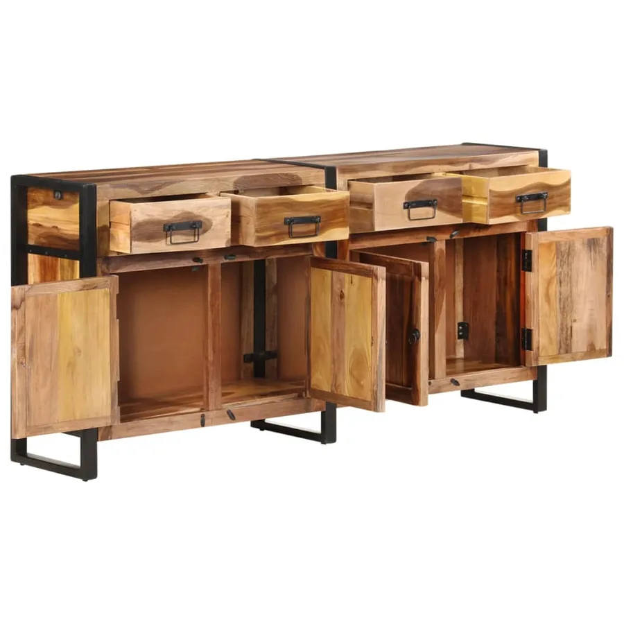 Buffet 172x35x80 cm Bois d'acacia solide avec finition miel - 2