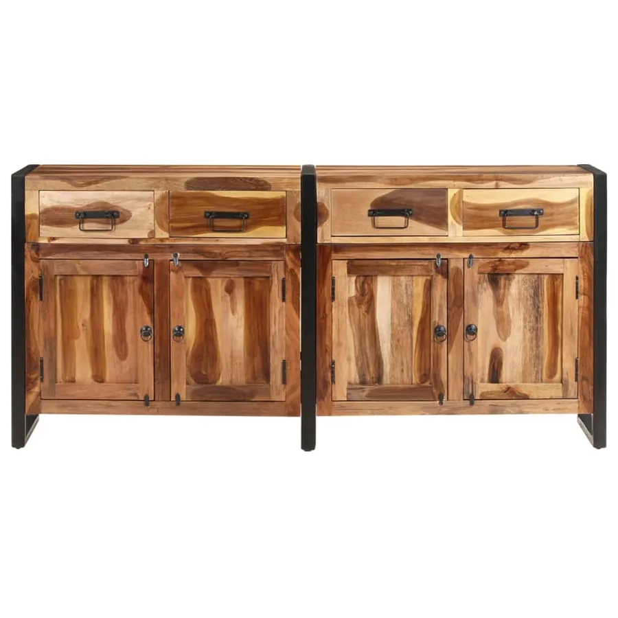 Buffet 172x35x80 cm Bois d'acacia solide avec finition miel - 3