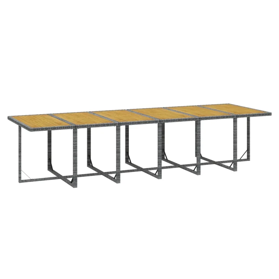 Ensemble à manger de jardin coussins 17 pcs Résine tressée Gris - 7