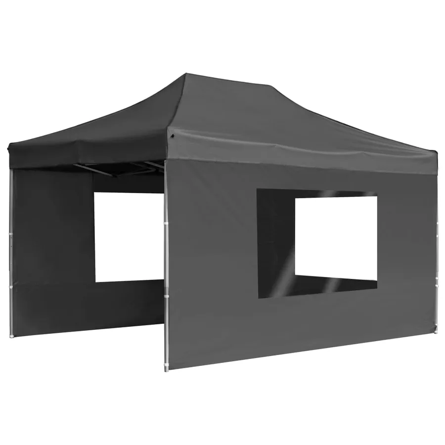 Tente de réception pliable à parois Aluminium 4,5x3m Anthracite - 3