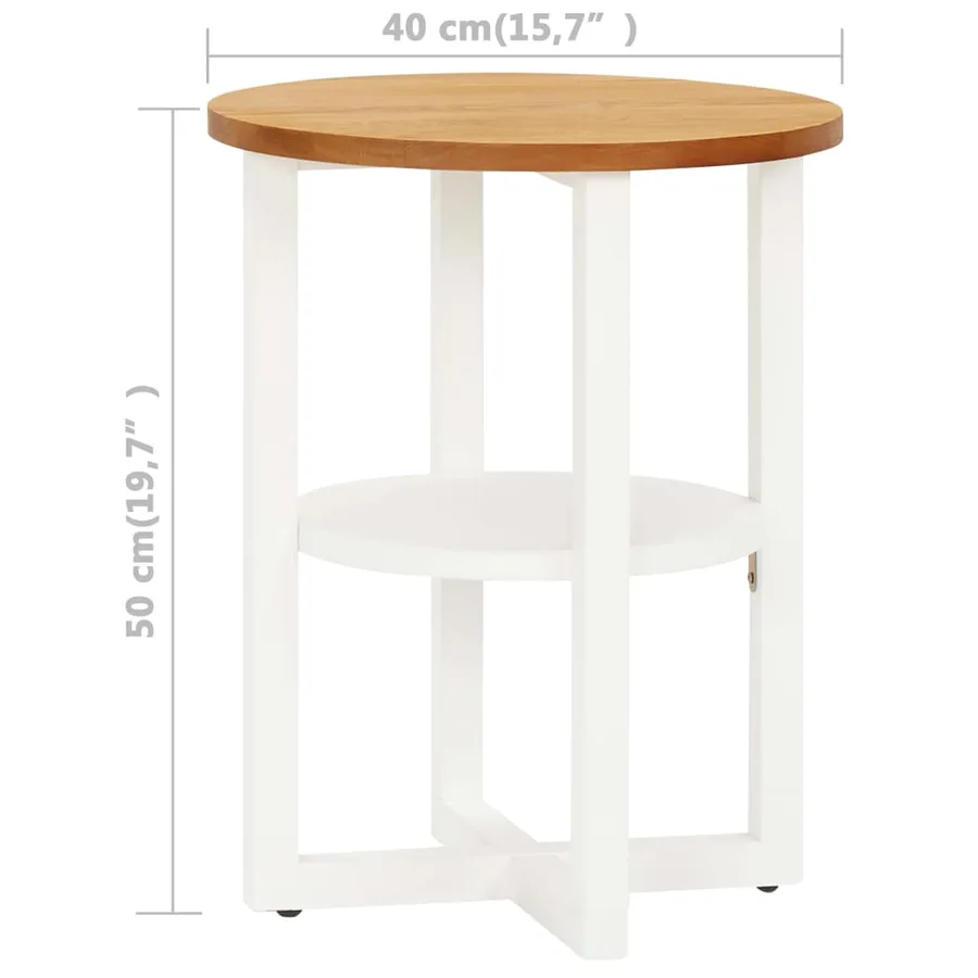 Table de lampe 40x50 cm Bois de chêne massif - 6