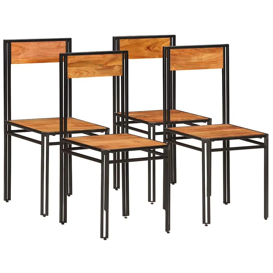 Chaises à manger lot de 4 bois d'acacia massif