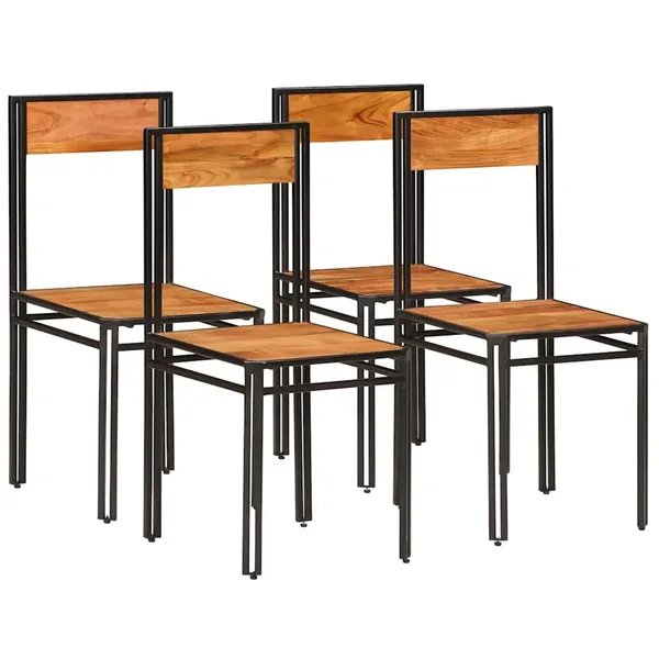 Chaises à manger lot de 4 bois d'acacia massif