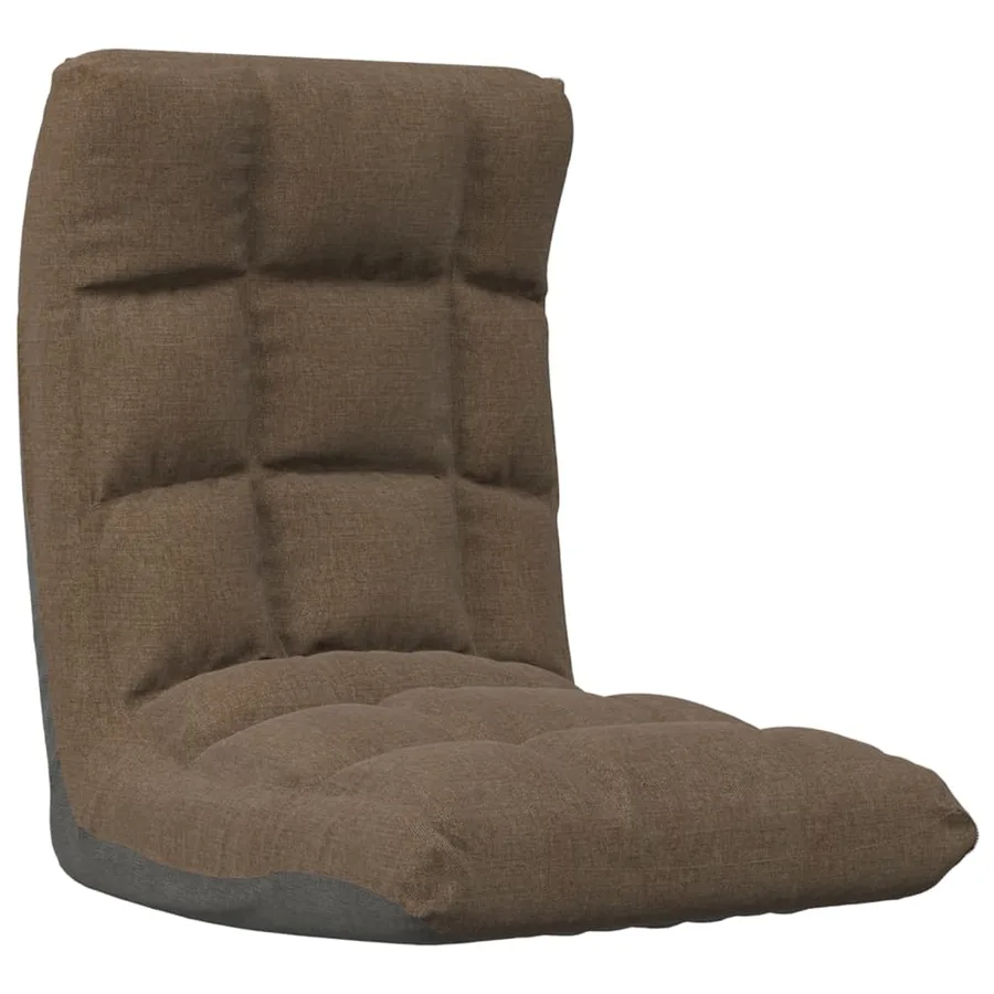 Chaise pliable de sol Marron Tissu - 2
