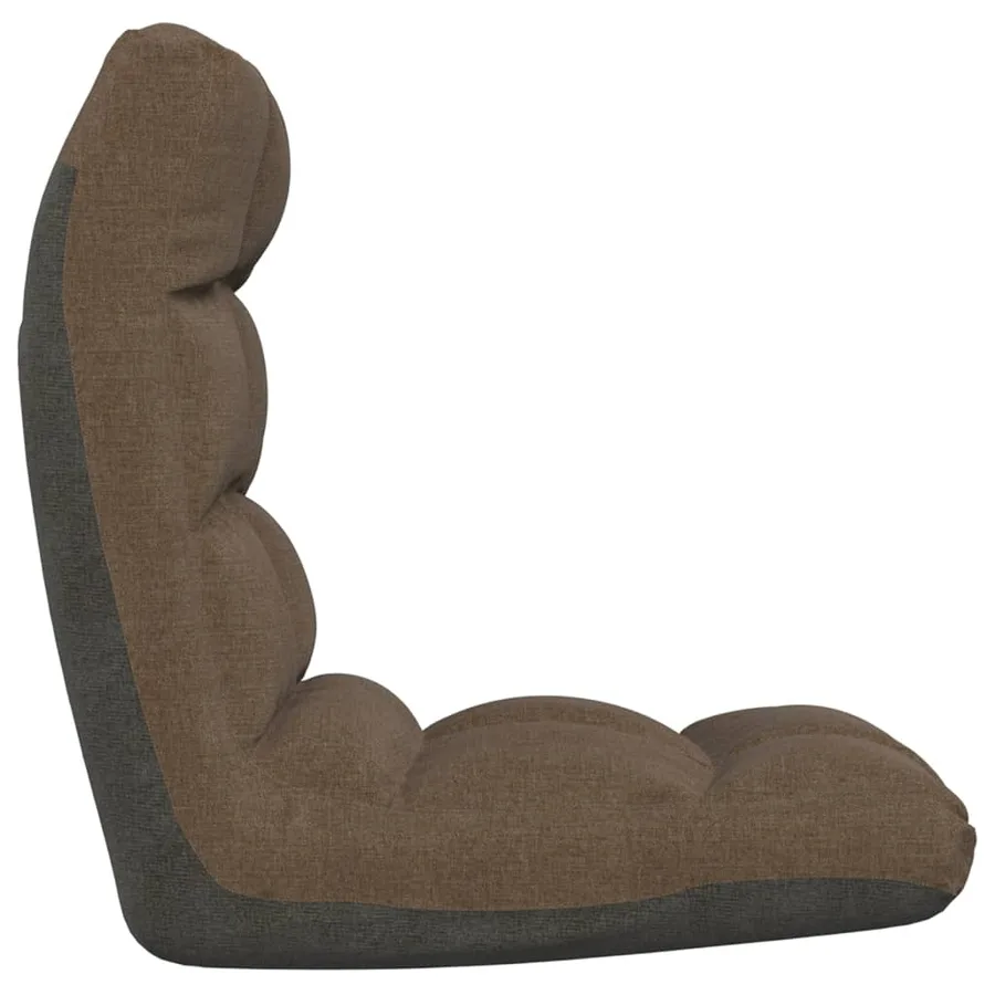 Chaise pliable de sol Marron Tissu - 4