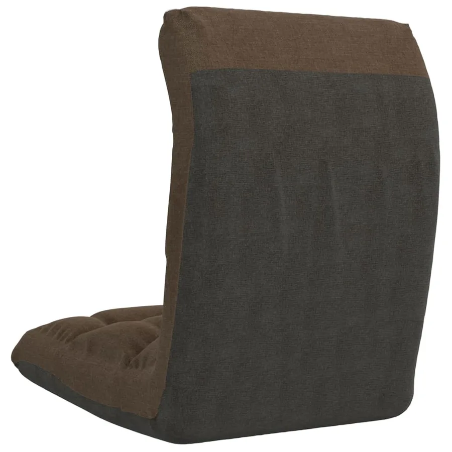 Chaise pliable de sol Marron Tissu - 5