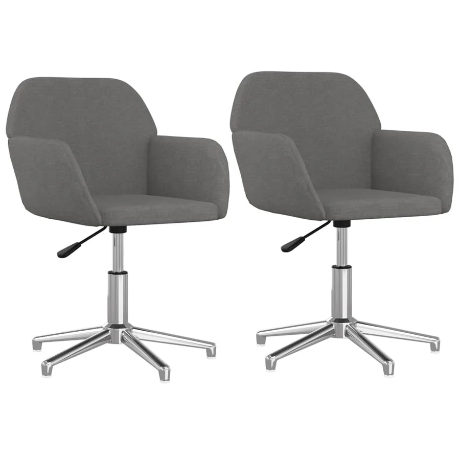 Chaises pivotantes à manger lot de 2 Gris clair Tissu - 2