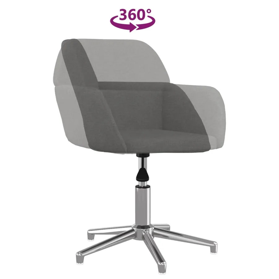 Chaises pivotantes à manger lot de 2 Gris clair Tissu - 7