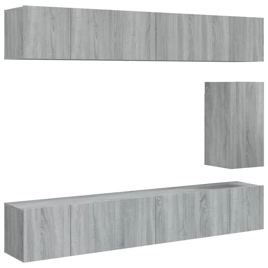 Ensemble de meubles TV 7 pcs Sonoma gris Bois d'ingénierie - 2