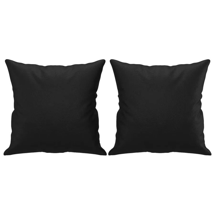 Ensemble de canapés 3 pcs avec coussins noir similicuir - 6
