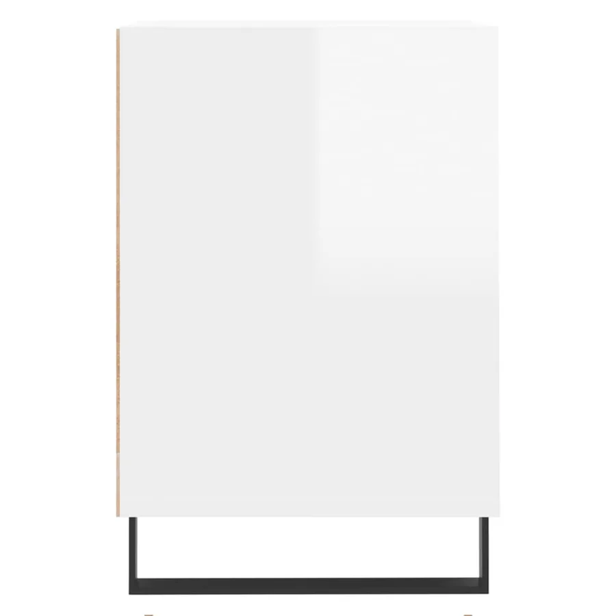 Meuble TV Blanc brillant 100x35x55 cm Bois d'ingénierie - 7
