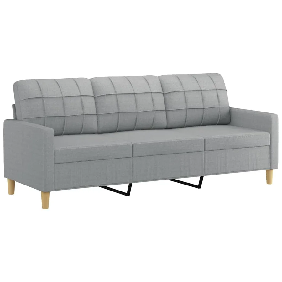 Ensemble de canapés 3 pcs coussins gris clair tissu - 4