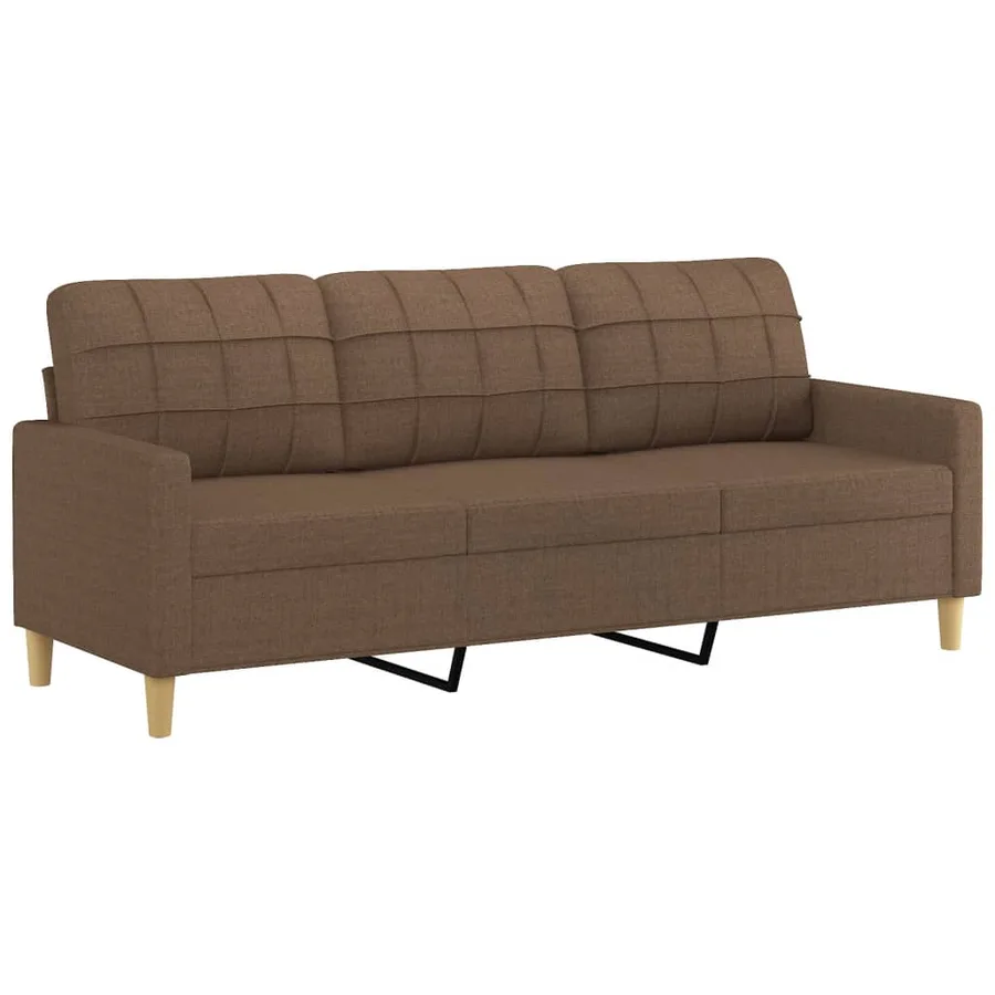 Ensemble de canapés 3 pcs avec coussins marron tissu - 5