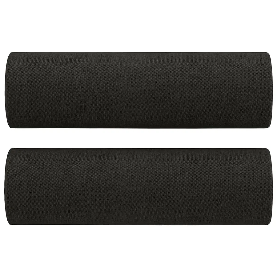 Ensemble de canapés 2 pcs avec coussins noir tissu - 5