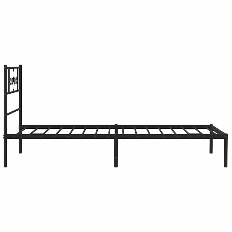 Cadre de lit métal sans matelas avec tête de lit noir 100x190cm - 7
