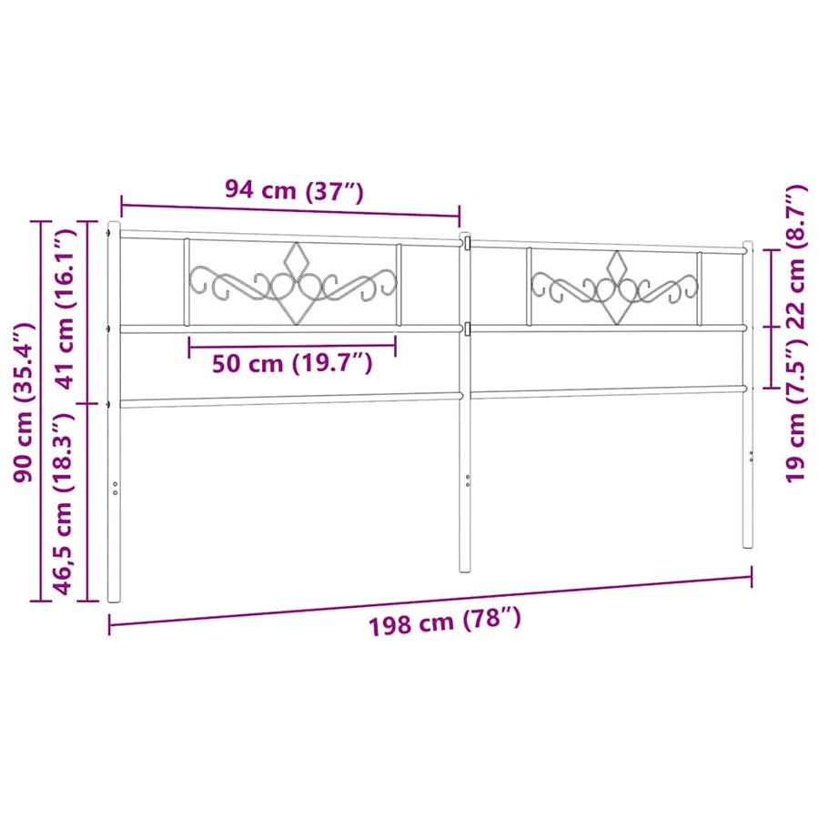 Tête de lit de remplacement métal blanc 193 cm - 7