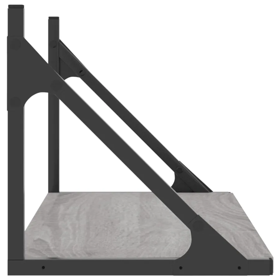 Étagères murales 2pcs sonoma gris 60x25x25,5 cm bois ingénierie - 6