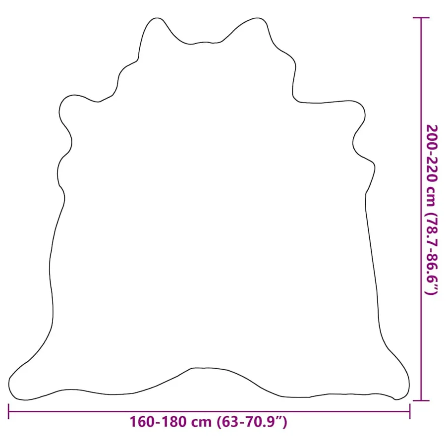 Tapis en peau de vache véritable beige 180x220 cm - 9