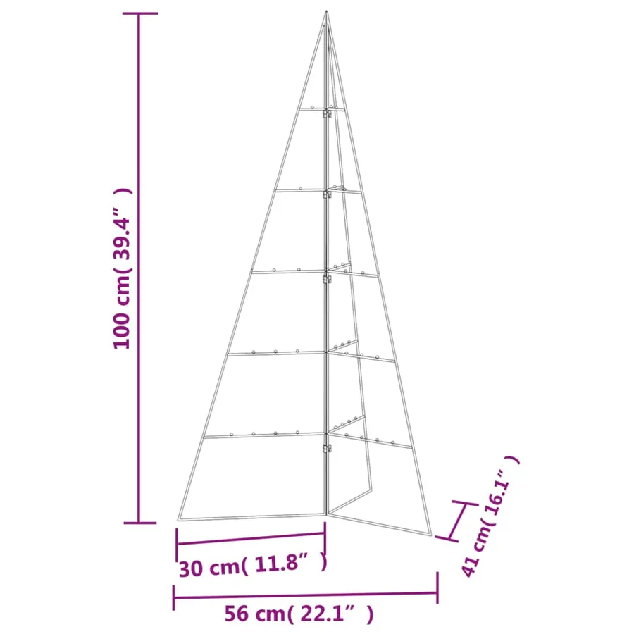 Arbre de Noël en métal pour décoration noir 100 cm - 7