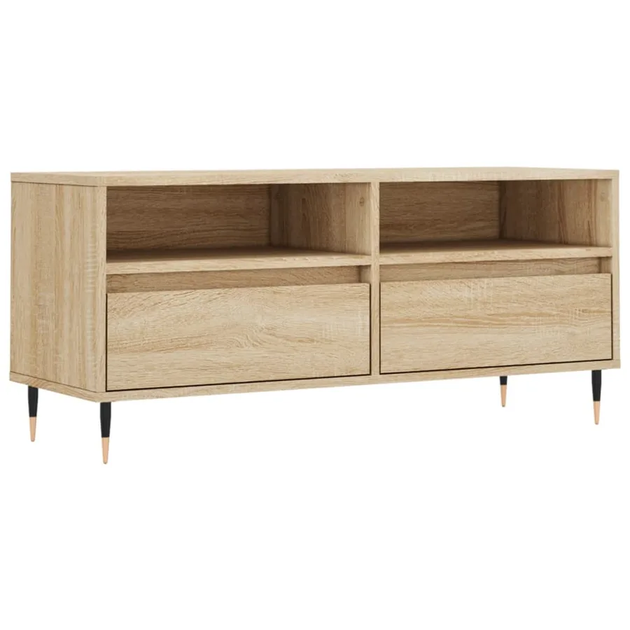 Meuble TV chêne sonoma 100x34,5x44,5 cm bois d'ingénierie - 2