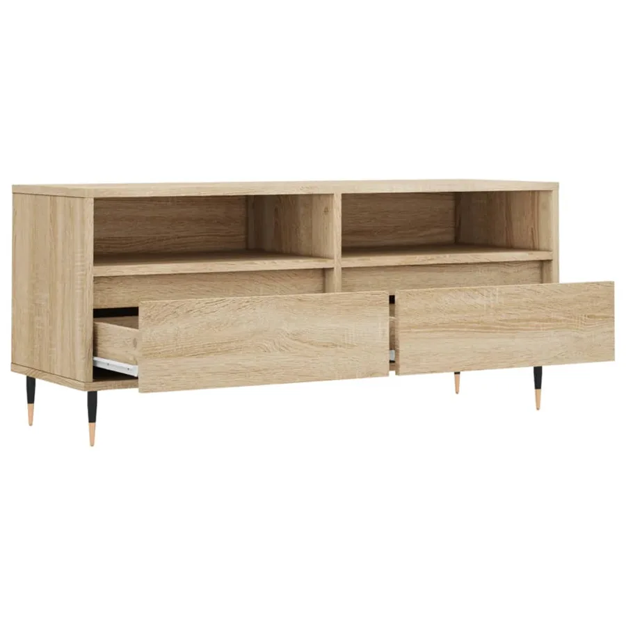 Meuble TV chêne sonoma 100x34,5x44,5 cm bois d'ingénierie - 6