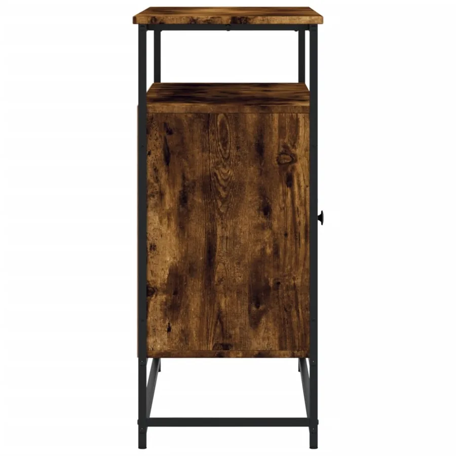 Buffet chêne fumé 100x35x80 cm bois d'ingénierie - 7