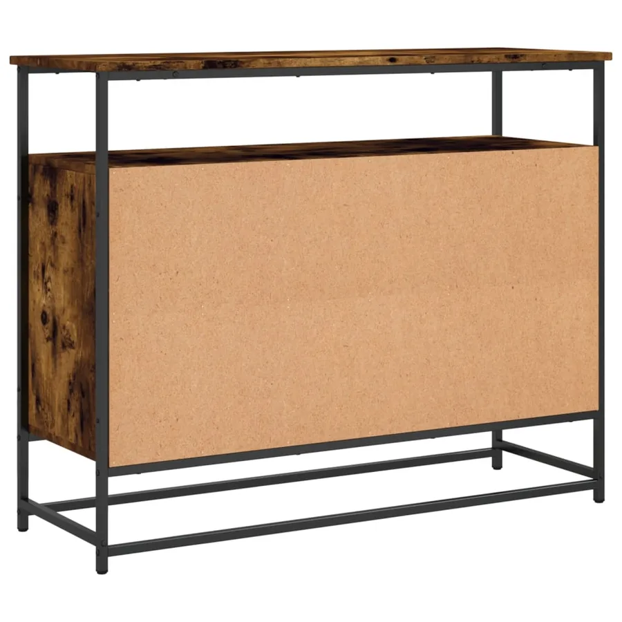 Buffet chêne fumé 100x35x80 cm bois d'ingénierie - 8