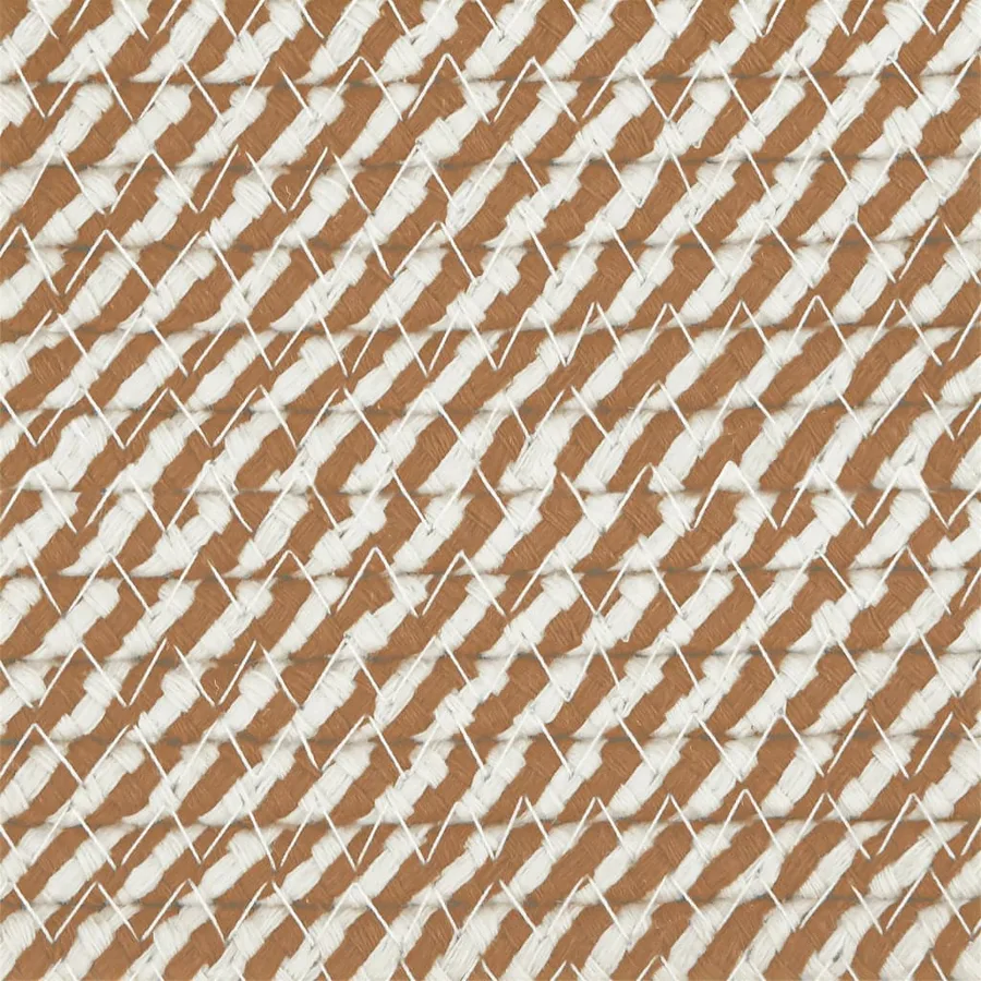 Panier de rangement marron et blanc Ø40x25 cm coton - 7