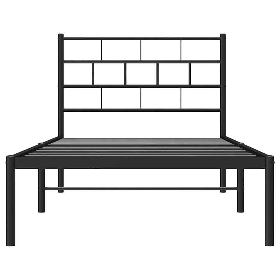 Cadre de lit métal sans matelas avec tête de lit noir 100x200cm - 6