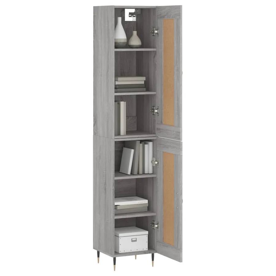 Buffet haut Sonoma gris 34,5x34x180 cm Bois d'ingénierie - 3