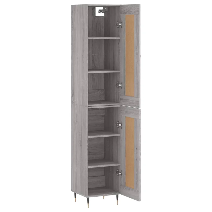 Buffet haut Sonoma gris 34,5x34x180 cm Bois d'ingénierie - 4