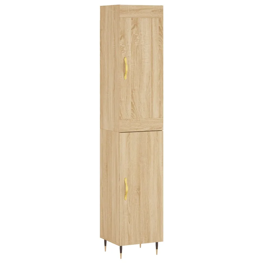 Buffet haut Chêne sonoma 34,5x34x180 cm Bois d'ingénierie - 2