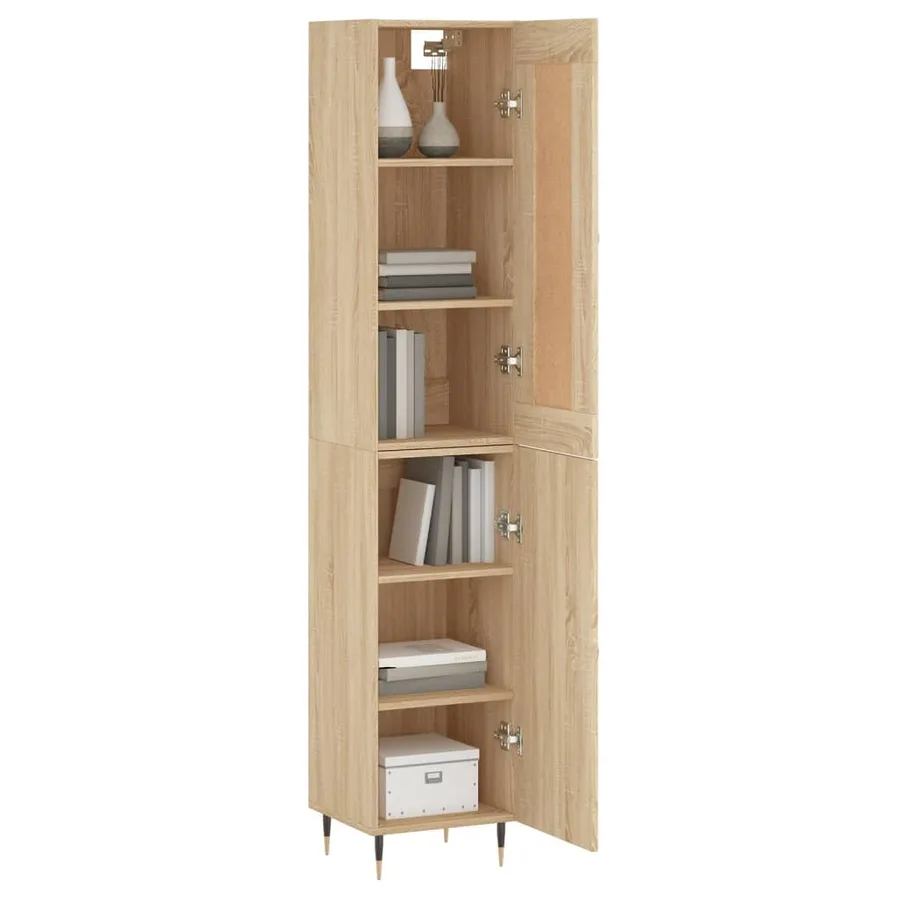Buffet haut Chêne sonoma 34,5x34x180 cm Bois d'ingénierie - 3