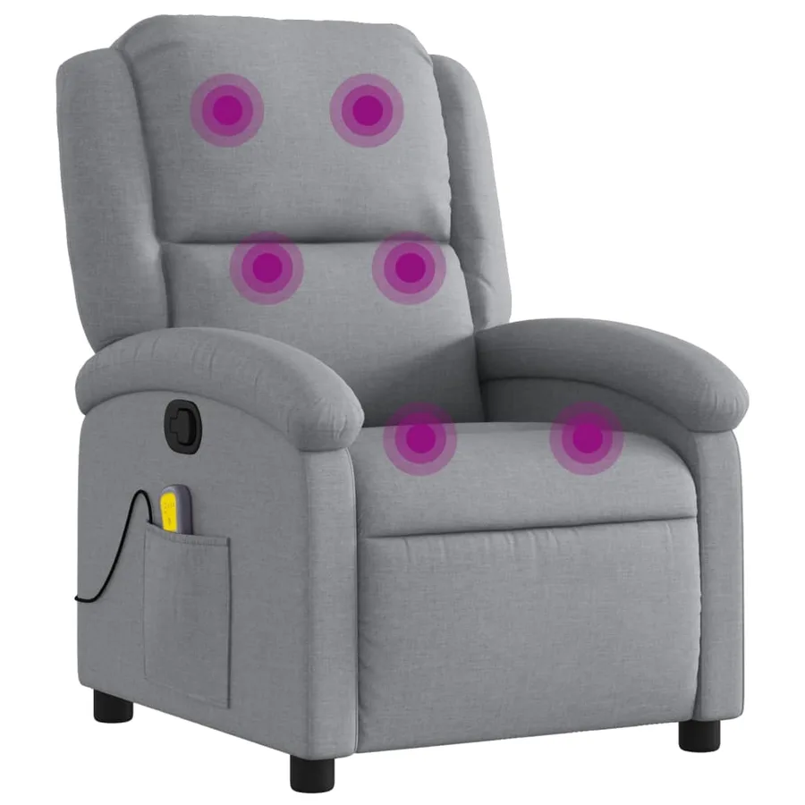 Fauteuil de massage inclinable Gris clair Tissu - 2