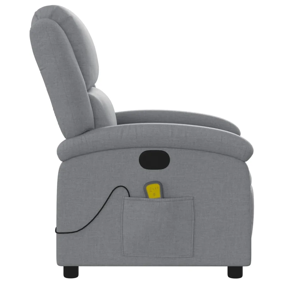 Fauteuil de massage inclinable Gris clair Tissu - 5