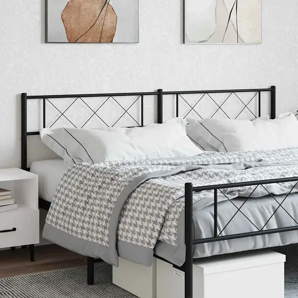 Tête de lit de remplacement métal noir 200 cm