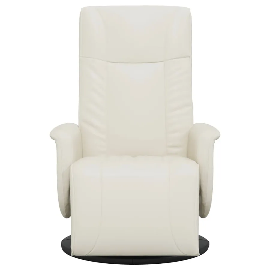 Fauteuil inclinable avec repose-pieds crème similicuir - 3
