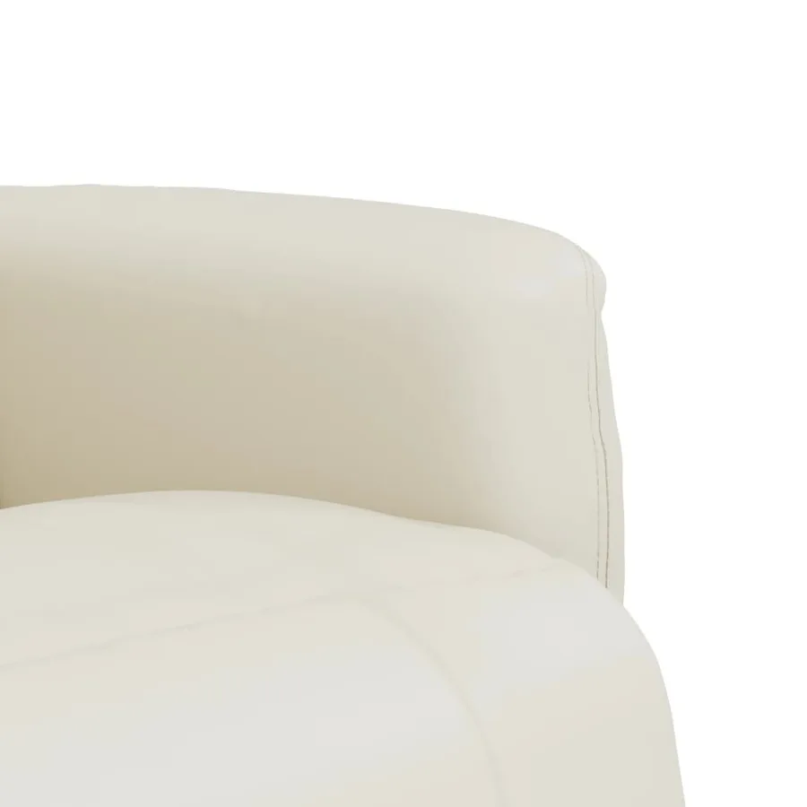 Fauteuil inclinable avec repose-pieds crème similicuir - 7
