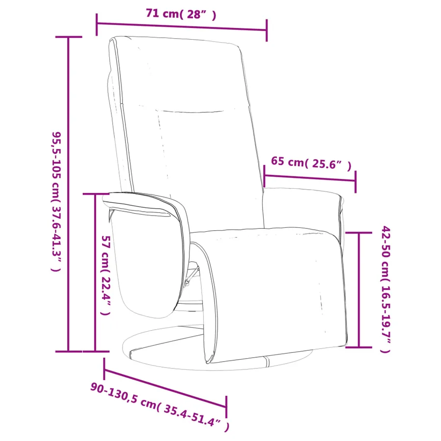 Fauteuil inclinable avec repose-pieds crème similicuir - 9