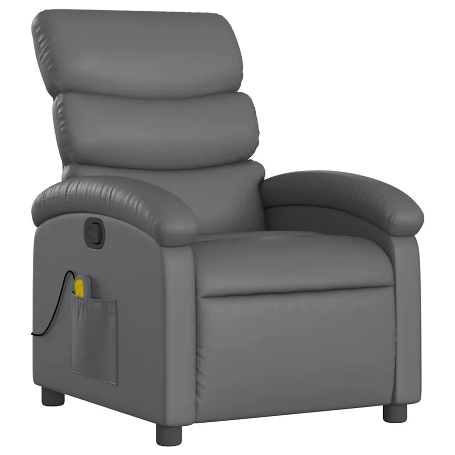 Fauteuil de massage inclinable Gris Similicuir - 4