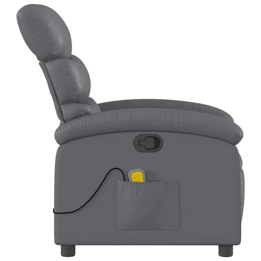 Fauteuil de massage inclinable Gris Similicuir - 6