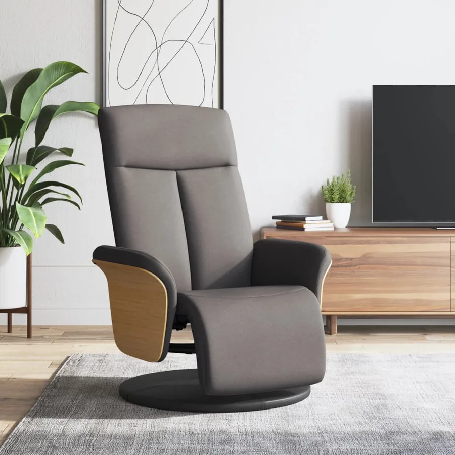 Fauteuil inclinable avec repose-pieds taupe tissu