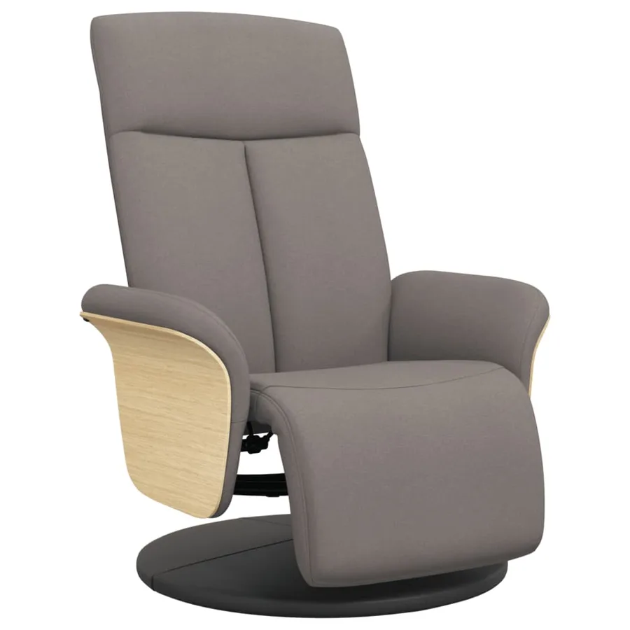 Fauteuil inclinable avec repose-pieds taupe tissu - 2