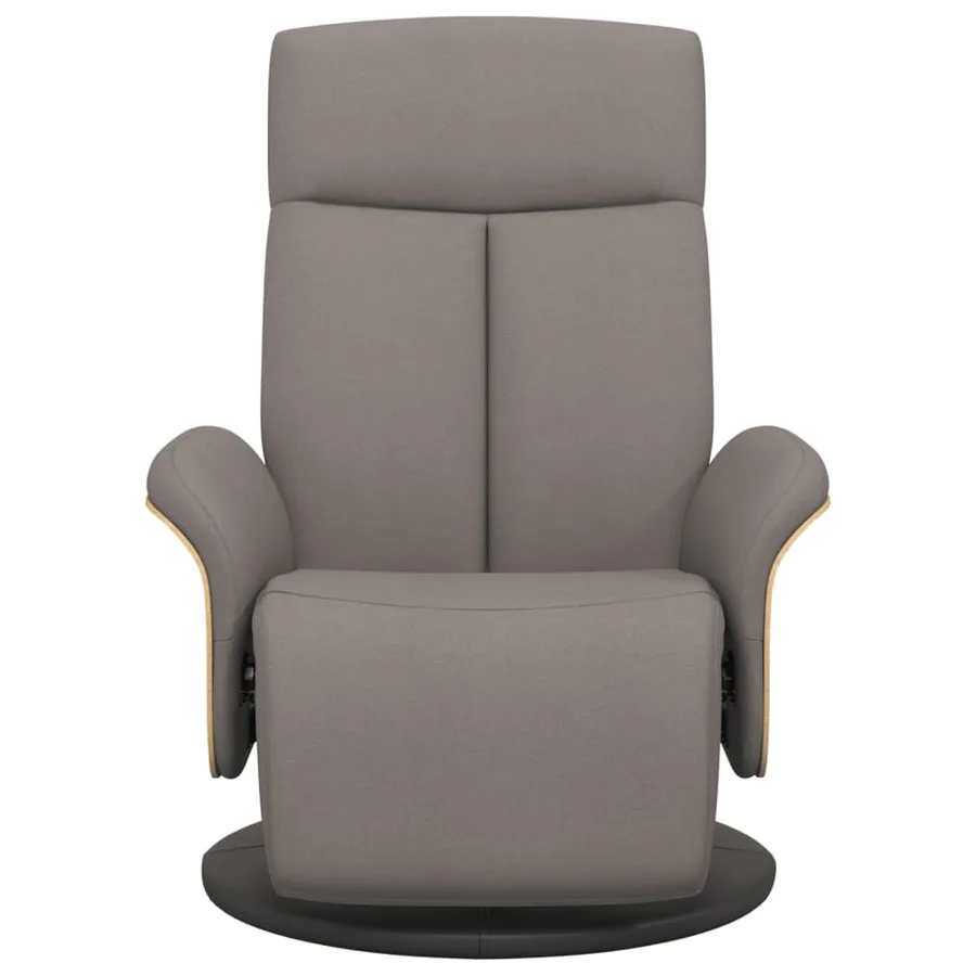 Fauteuil inclinable avec repose-pieds taupe tissu - 3